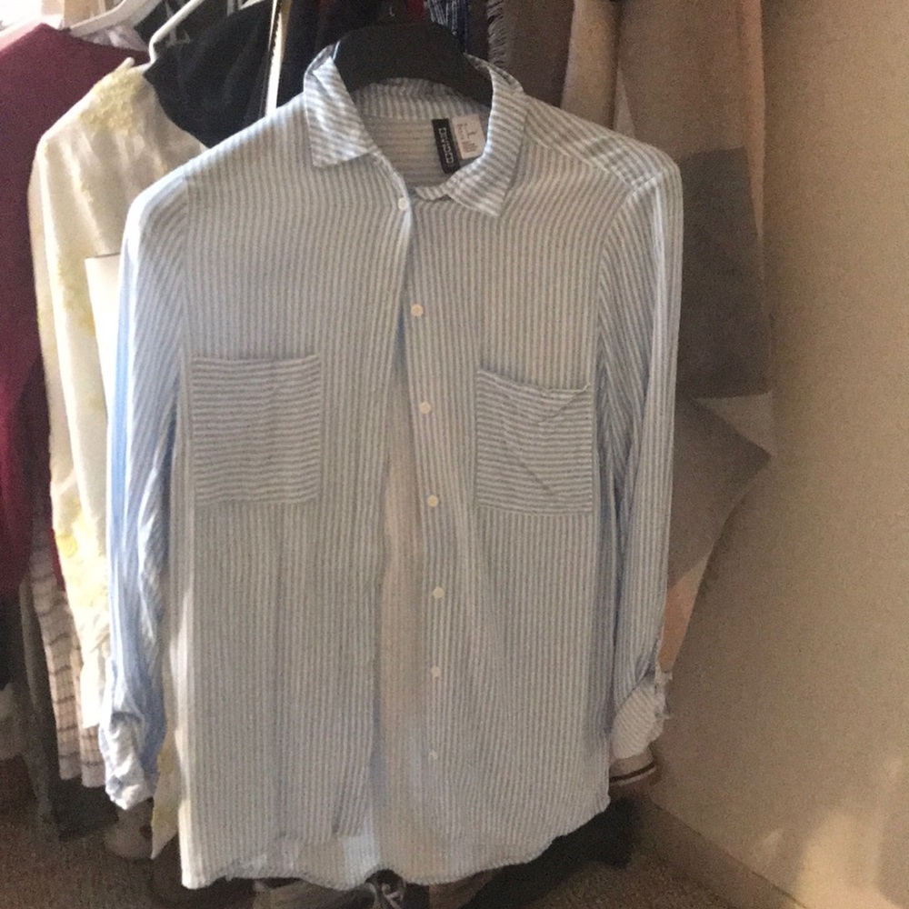 Striped long sleeve with pocket detailing